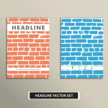 Cover vector book with background color brickwork Stock Illustration
