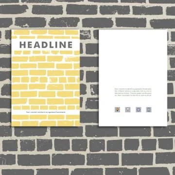 Cover vector book with background color brickwork Stock Illustration