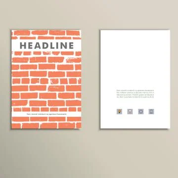 Cover vector book with background color brickwork Stock Illustration