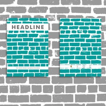 Cover vector book with background color brickwork Illustrazione stock
