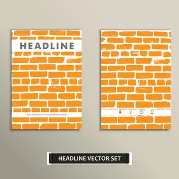 Cover vector book with background color brickwork Stock Illustration