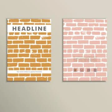 Cover vector book with background color brickwork Illustrazione stock
