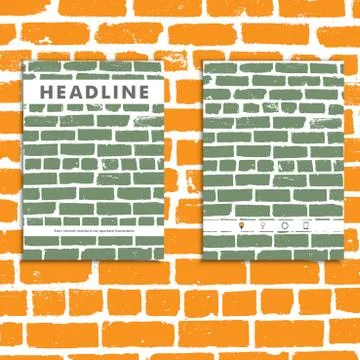 Cover vector book with background color brickwork Stock Illustration