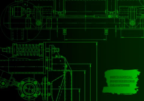 Cover. Vector engineering drawing. Mechanical instrument making イラスト素材