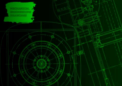 Cover. Vector engineering drawing. Mechanical instrument making イラスト素材