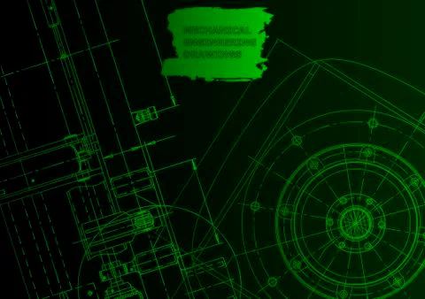 Cover. Vector engineering drawing. Mechanical instrument making Stock Illustration
