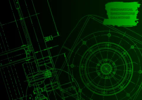 Cover. Vector engineering drawing. Mechanical instrument making 스톡 일러스트