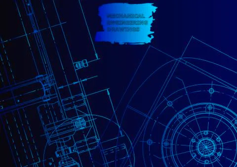Cover. Vector engineering drawing. Mechanical instrument making Stock Illustration