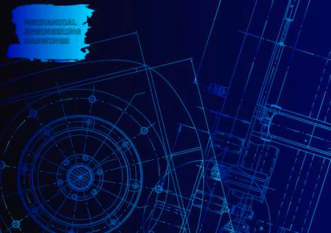 Cover. Vector engineering drawing. Mechanical instrument making Stock Illustration
