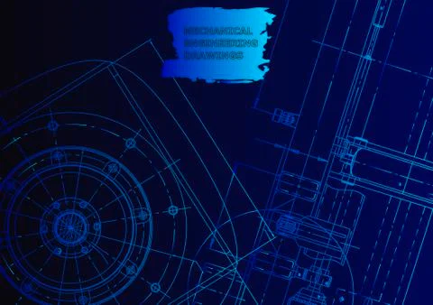 Cover. Vector engineering drawing. Mechanical instrument making イラスト素材