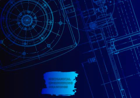 Cover. Vector engineering drawing. Mechanical instrument making Stock Illustration