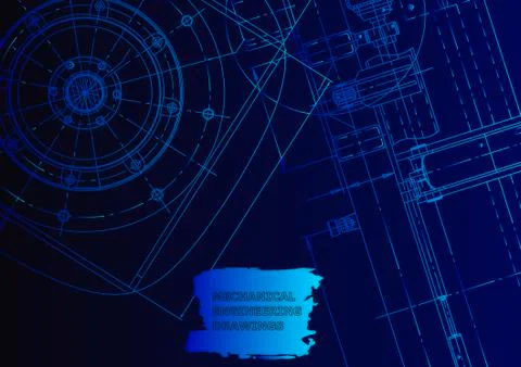 Cover. Vector engineering drawing. Mechanical instrument making Stockillustratie