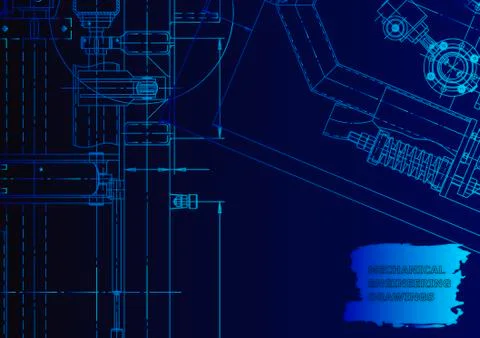 Cover. Vector engineering drawing. Mechanical instrument making Illustrazione stock