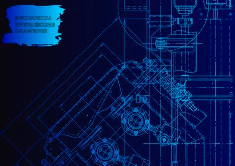 Cover. Vector engineering drawing. Mechanical instrument making Stock Illustration