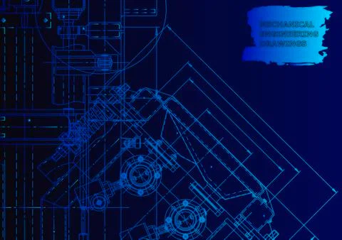 Cover. Vector engineering drawing. Mechanical instrument making 스톡 일러스트