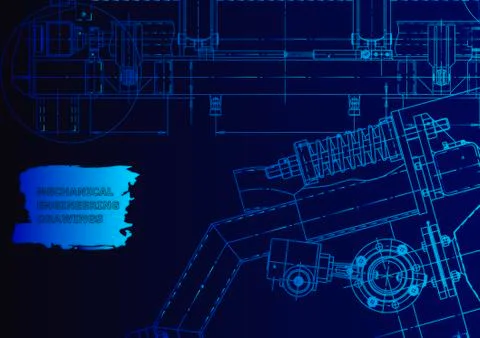 Cover. Vector engineering drawing. Mechanical instrument making Stock Illustration