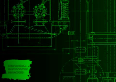 Cover. Vector engineering drawing. Mechanical instrument making Stock Illustration