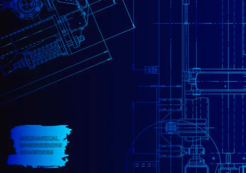 Cover. Vector engineering drawing. Mechanical instrument making Stock Illustration