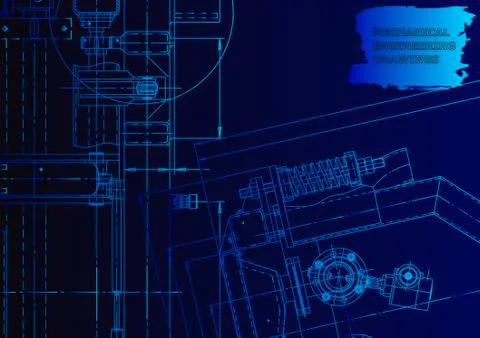 Cover. Vector engineering drawing. Mechanical instrument making Stock Illustration