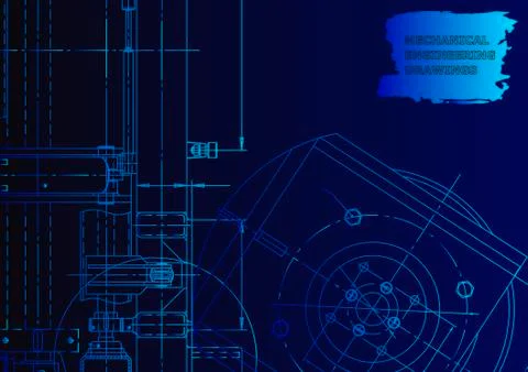 Cover. Vector engineering drawing. Mechanical instrument making Stock Illustration
