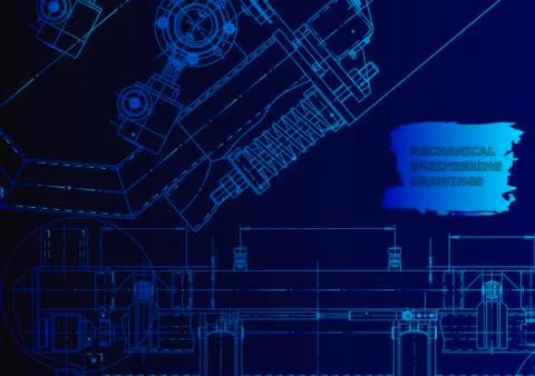 Cover. Vector engineering drawing. Mechanical instrument making Illustrazione stock