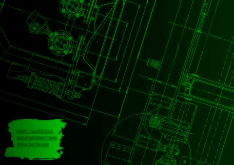 Cover. Vector engineering drawing. Mechanical instrument making Stock Illustration