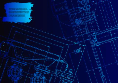 Cover. Vector engineering drawing. Mechanical instrument making Illustrazione stock