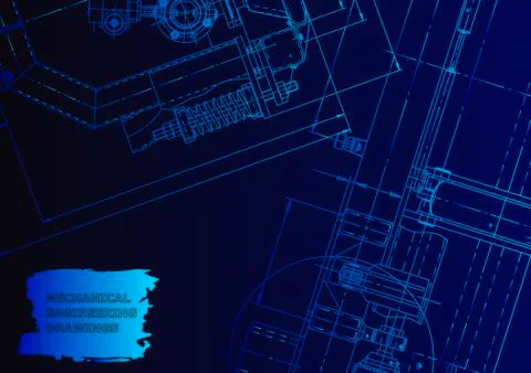 Cover. Vector engineering drawing. Mechanical instrument making イラスト素材