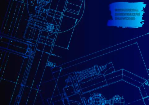 Cover. Vector engineering drawing. Mechanical instrument making Illustrazione stock