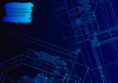 Cover. Vector engineering drawing. Mechanical instrument making 스톡 일러스트