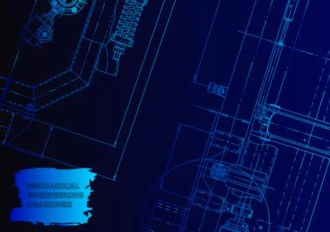 Cover. Vector engineering drawing. Mechanical instrument making 스톡 일러스트