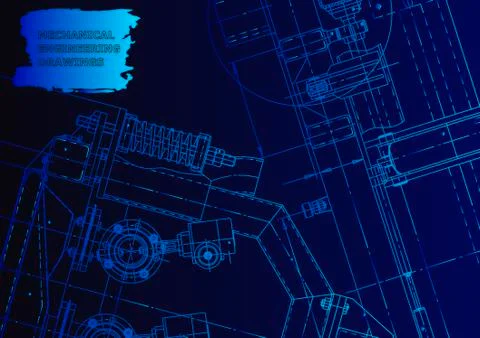 Cover. Vector engineering drawing. Mechanical instrument making Illustrazione stock
