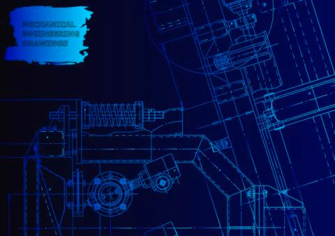 Cover. Vector engineering drawing. Mechanical instrument making イラスト素材