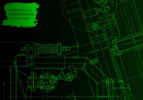 Cover. Vector engineering drawing. Mechanical instrument making Illustrazione stock
