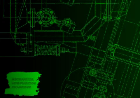 Cover. Vector engineering drawing. Mechanical instrument making イラスト素材