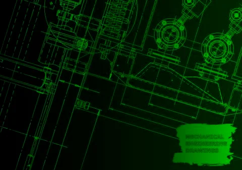 Cover. Vector engineering drawing. Mechanical instrument making Stock Illustration