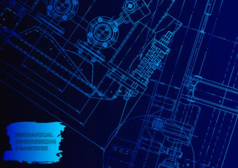 Cover. Vector engineering drawing. Mechanical instrument making Stock Illustration