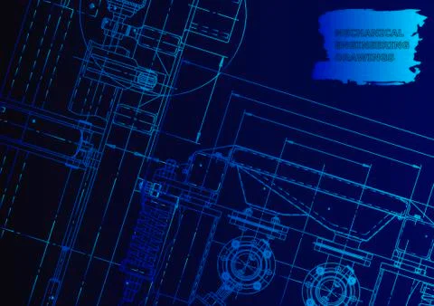 Cover. Vector engineering drawing. Mechanical instrument making イラスト素材