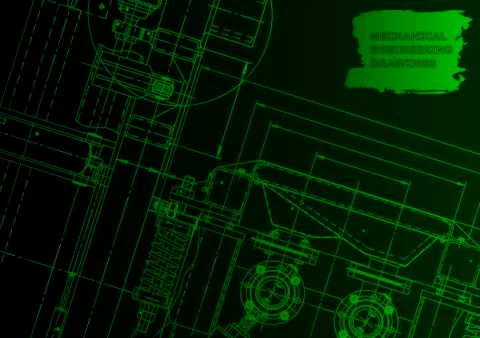 Cover. Vector engineering drawing. Mechanical instrument making Illustrazione stock
