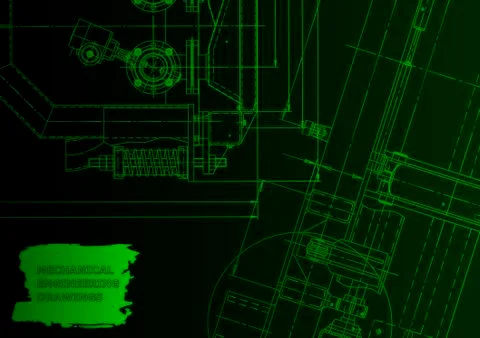 Cover. Vector engineering drawing. Mechanical instrument making Illustrazione stock