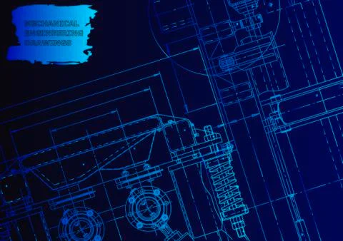 Cover. Vector engineering drawing. Mechanical instrument making Illustrazione stock
