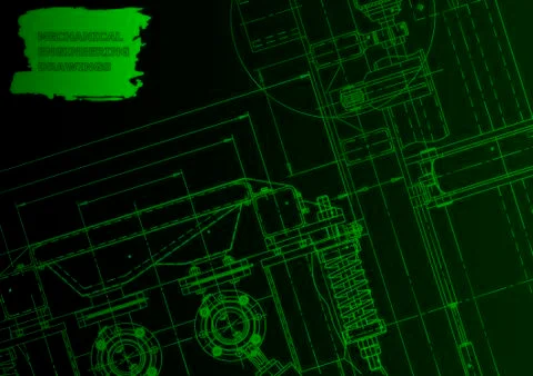 Cover. Vector engineering drawing. Mechanical instrument making Illustrazione stock