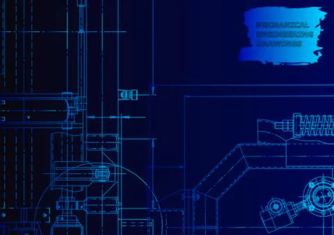 Cover. Vector engineering drawing. Mechanical instrument making Illustrazione stock