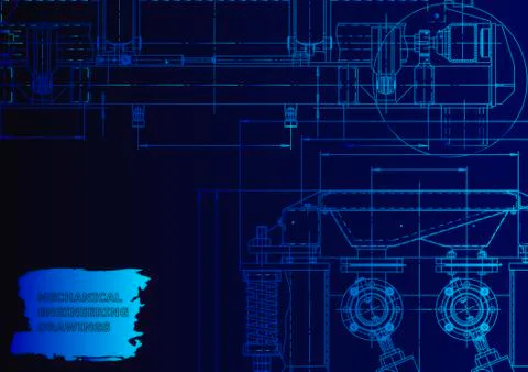 Cover. Vector engineering drawing. Mechanical instrument making Illustrazione stock