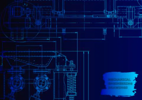 Cover. Vector engineering drawing. Mechanical instrument making イラスト素材