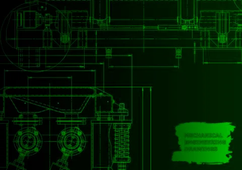 Cover. Vector engineering drawing. Mechanical instrument making 스톡 일러스트