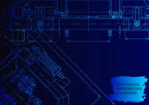 Cover. Vector engineering drawing. Mechanical instrument making 스톡 일러스트