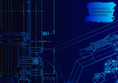 Cover. Vector engineering drawing. Mechanical instrument making イラスト素材