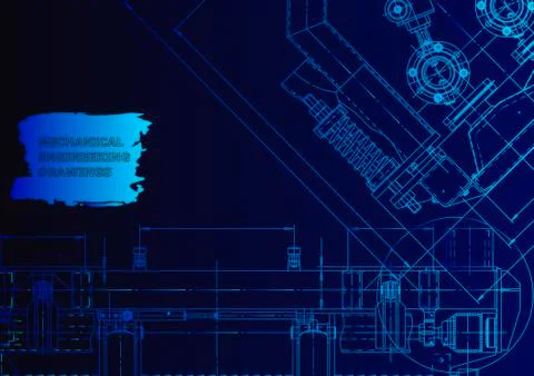 Cover. Vector engineering drawing. Mechanical instrument making Illustrazione stock