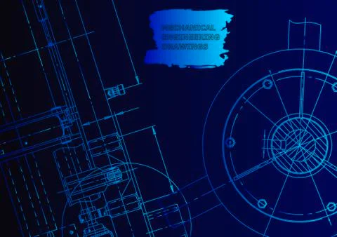 Cover. Vector engineering drawing. Mechanical instrument making イラスト素材